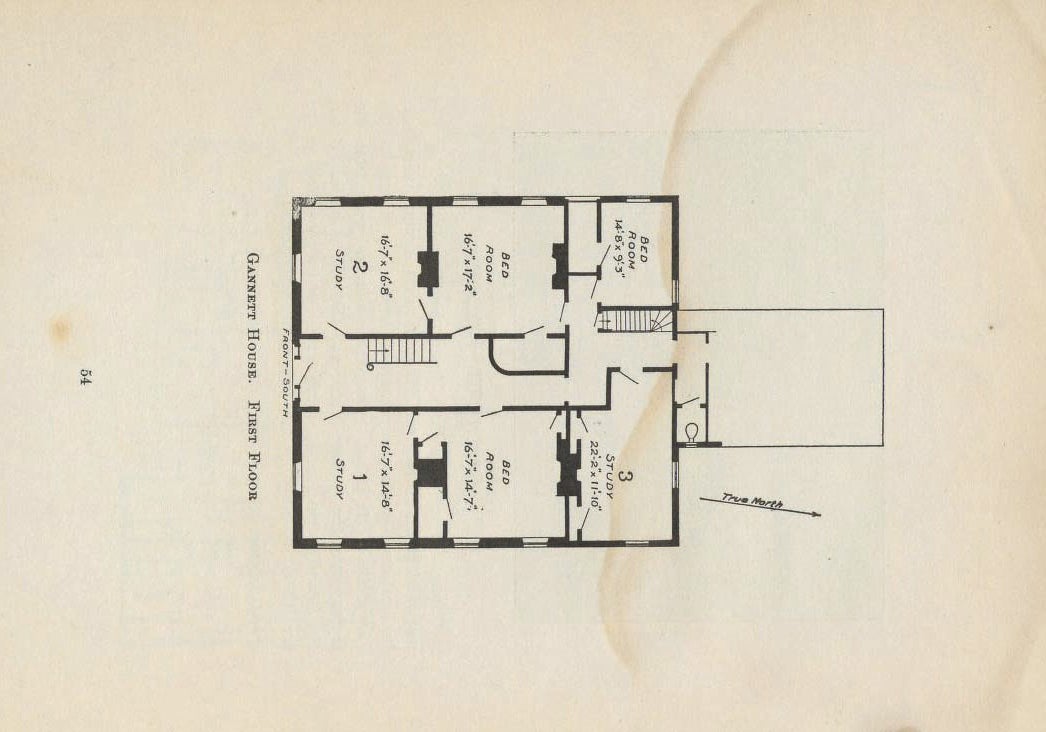old architectural floor plan drawing