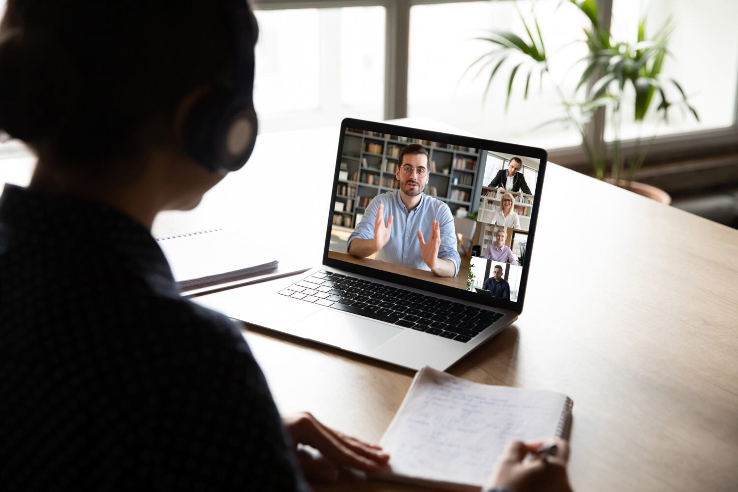 Person taking online course
