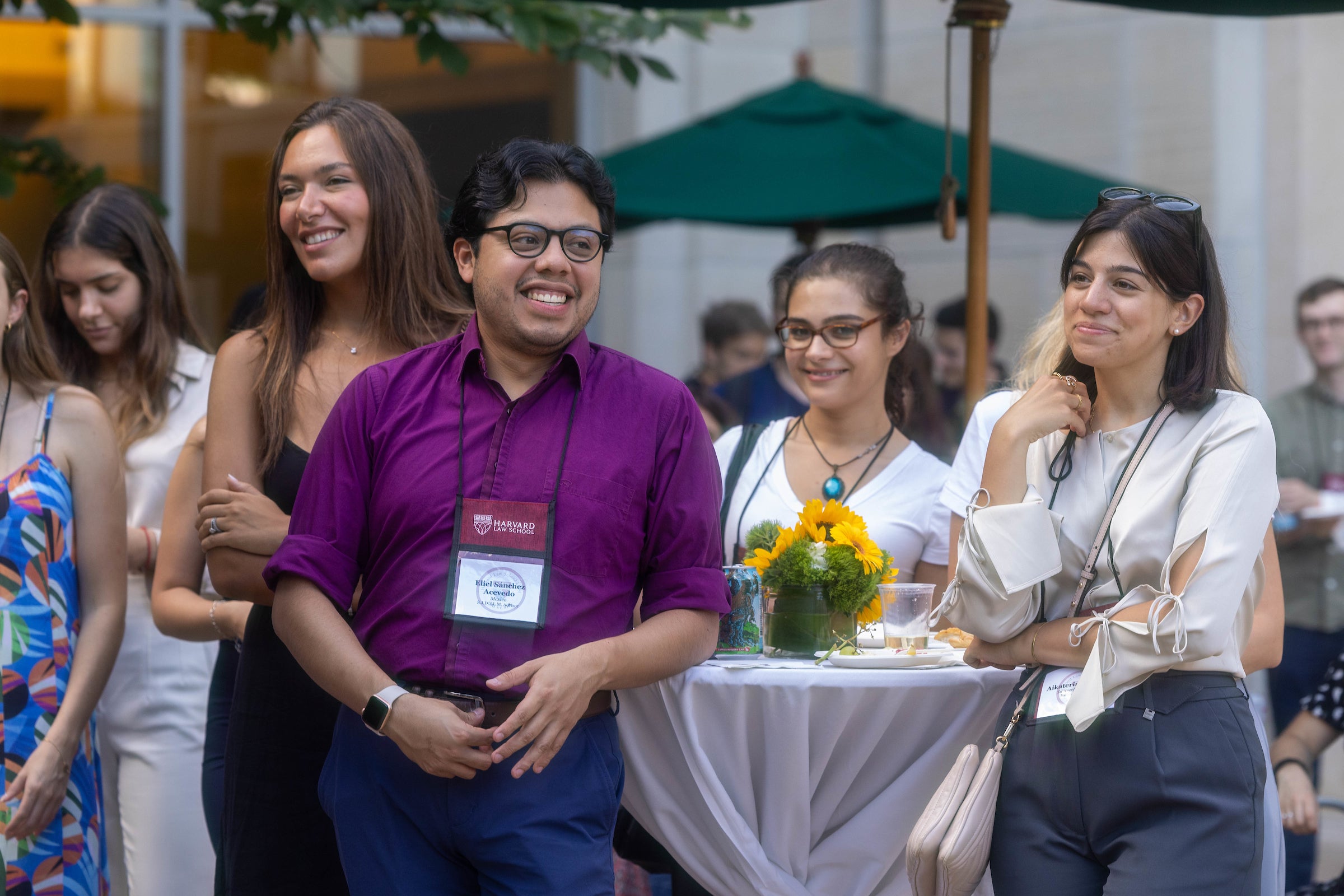 LL.M. and S.J.D. students enjoy a reception with Dean Manning